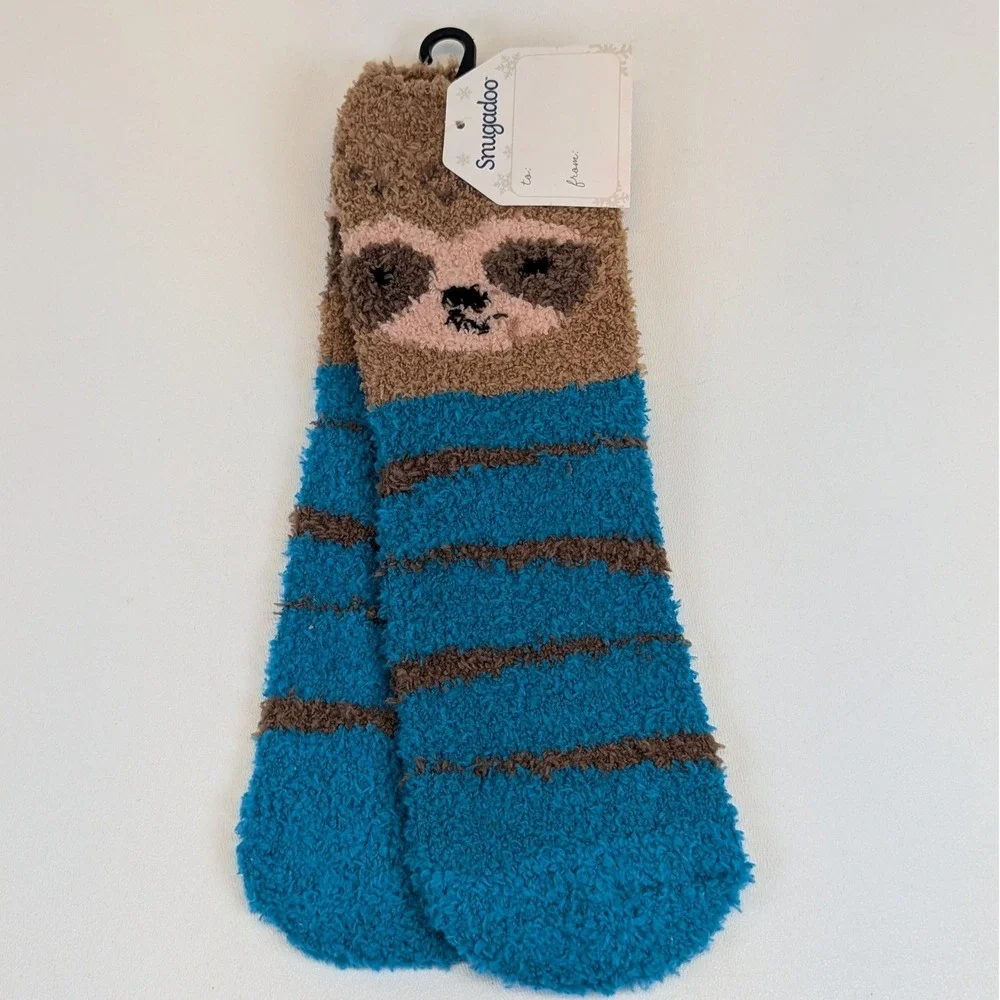 Snugadoo Fuzzy Sloth Gift Socks One Size Fits Most